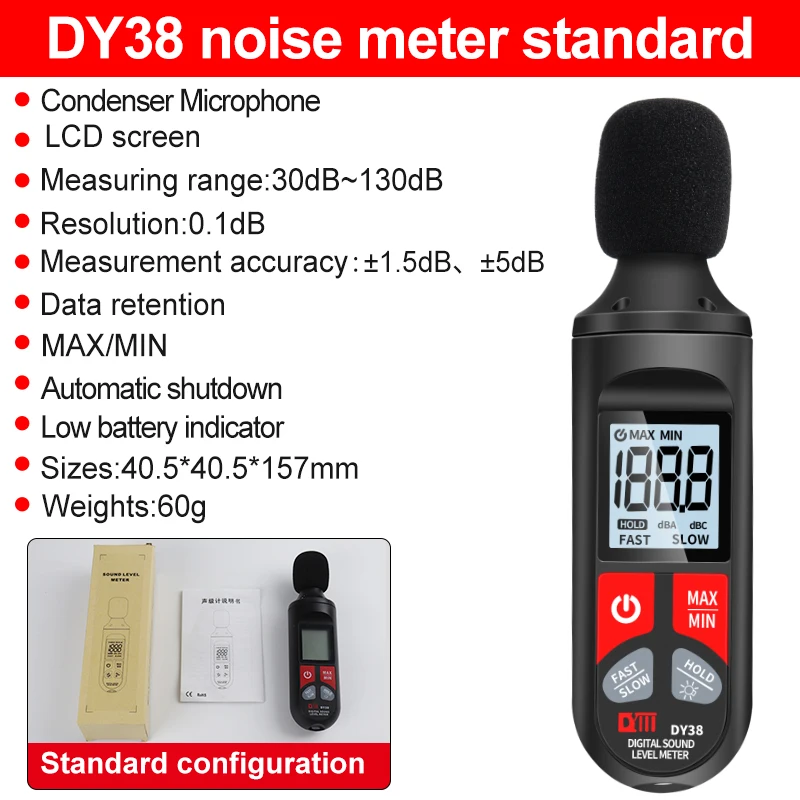 Digital Sound Level Meter Audio Level Meter Sonometro Sound Decibelimetro 30-130dB Decibel Portable Noise sound level meter