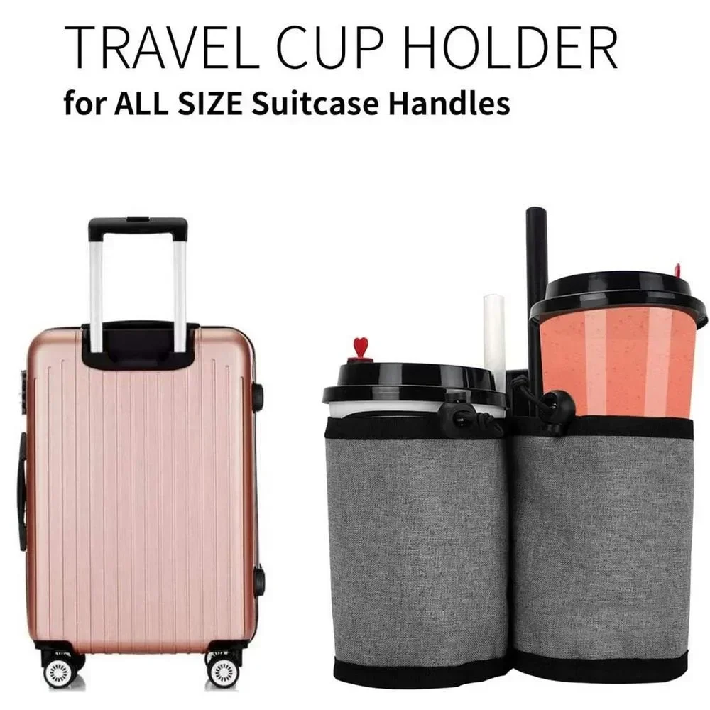 Durable Travel Luggage Drink Holder - Hands-Free Beverage Carrier