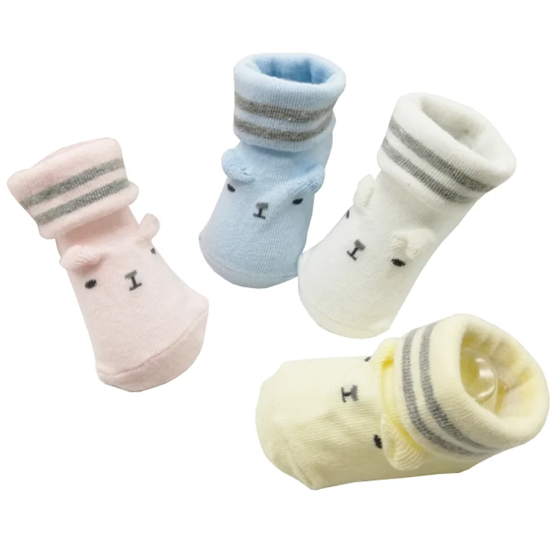 2Pair/lot new cartoon newborn baby socks for 0-6 months baby non-slip foot socks