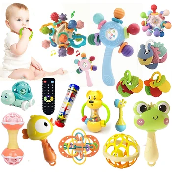 Baby Sensory Teething Toy Montessori Developmental Toys for Baby Bumpy Ball Rattle Sensory Infant Chew Toys for 0 12 Months Kids