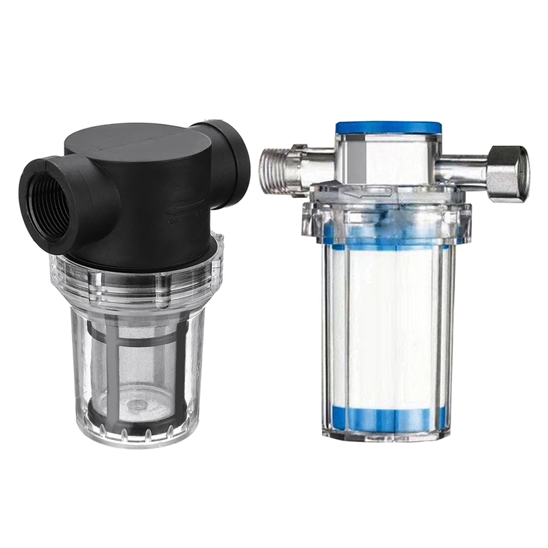 

2 Set Water Filter Front Tap Water Purifier Mesh Strainer Water Pump Filter Irrigation High Flow Pipeline Filter, 142X113x55mm &