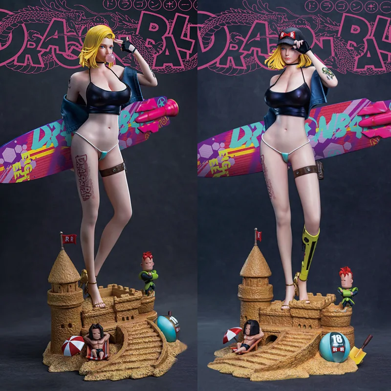 

Dragon ball Android 18 Cyberpunk blow bubbles Beach Surfboard Stand ver. Anime Action Figure Toys 52CM