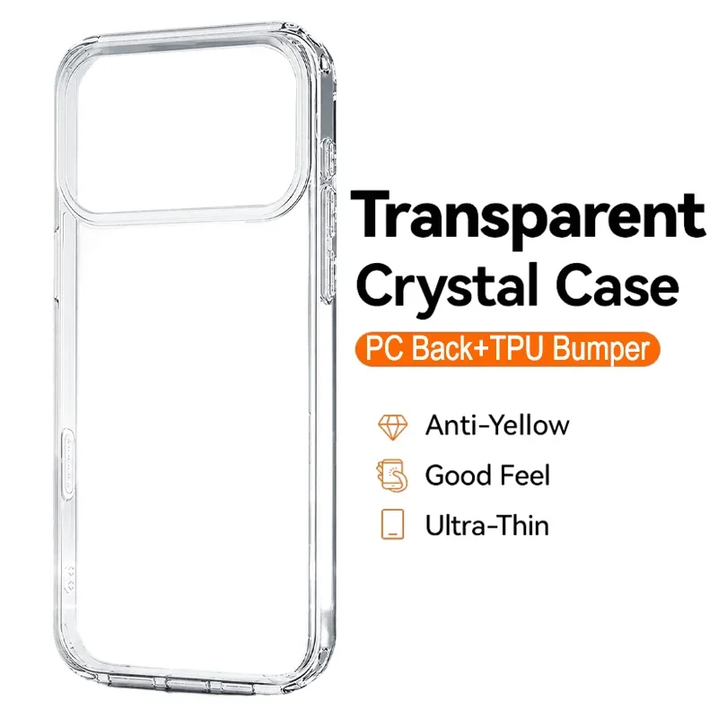 Ultra-Durable Crystal Clear Phone Back Cover - No Yellowing Premium Hard Case