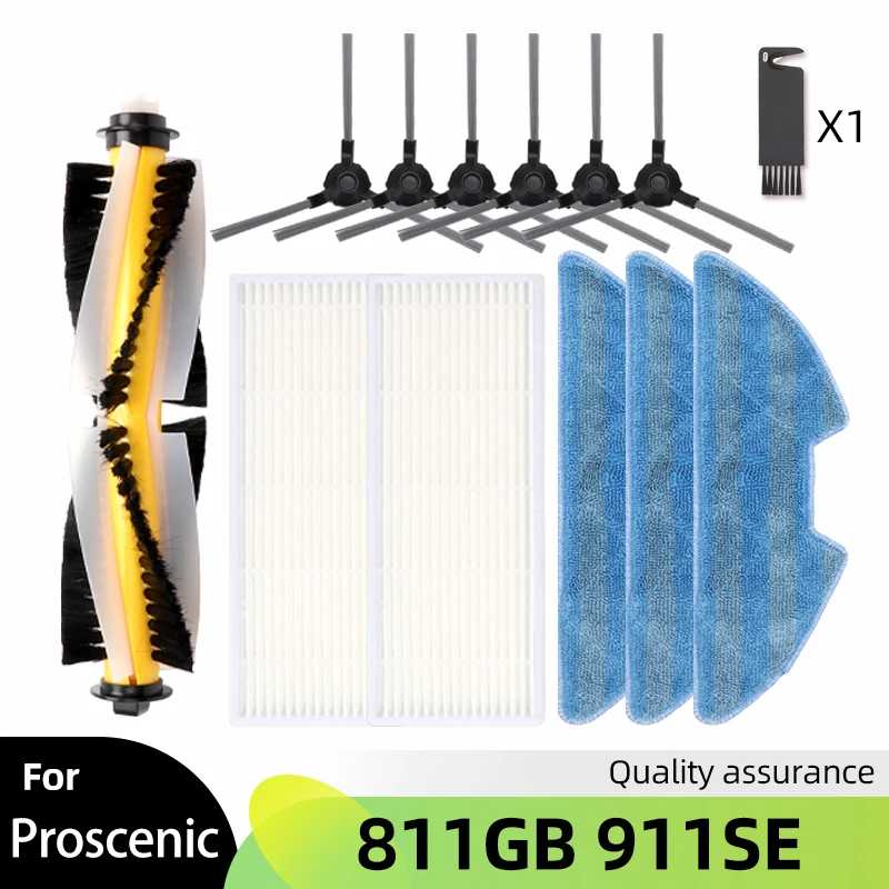 Reposição para Aspirador Robótico Proscenic Escova Lateral Principal Filtro Hepa Mop Acessório para Proscenic 811gb 911se Sybull Pro Lauben 26bb Pet Peças de
