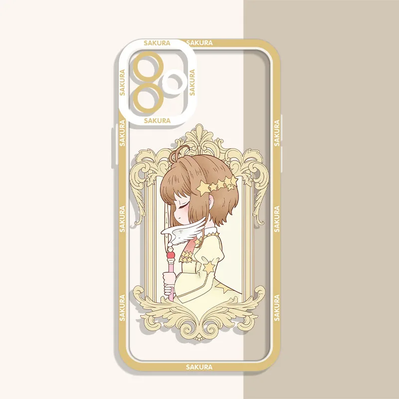 Clear Sakura Anime Soft Silicone Protective Phone Case