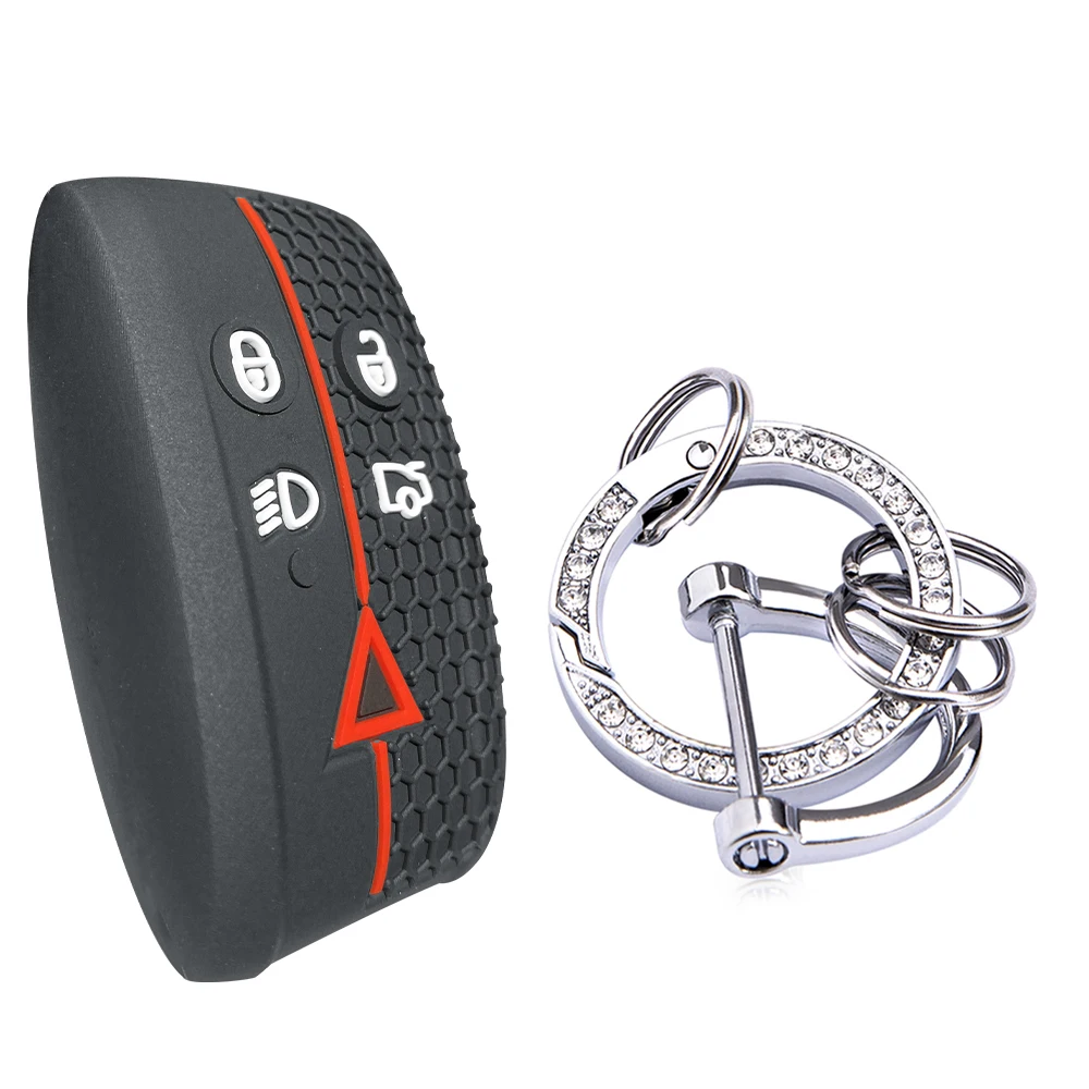 Smart Car Remote Accessories Key Shell 5-Button Silicone Fob Case Protective Cover for Jaguar XF XFR XK XKR XK8 XJ8 2007-2013 key case key case cover car key shell remote control case cover