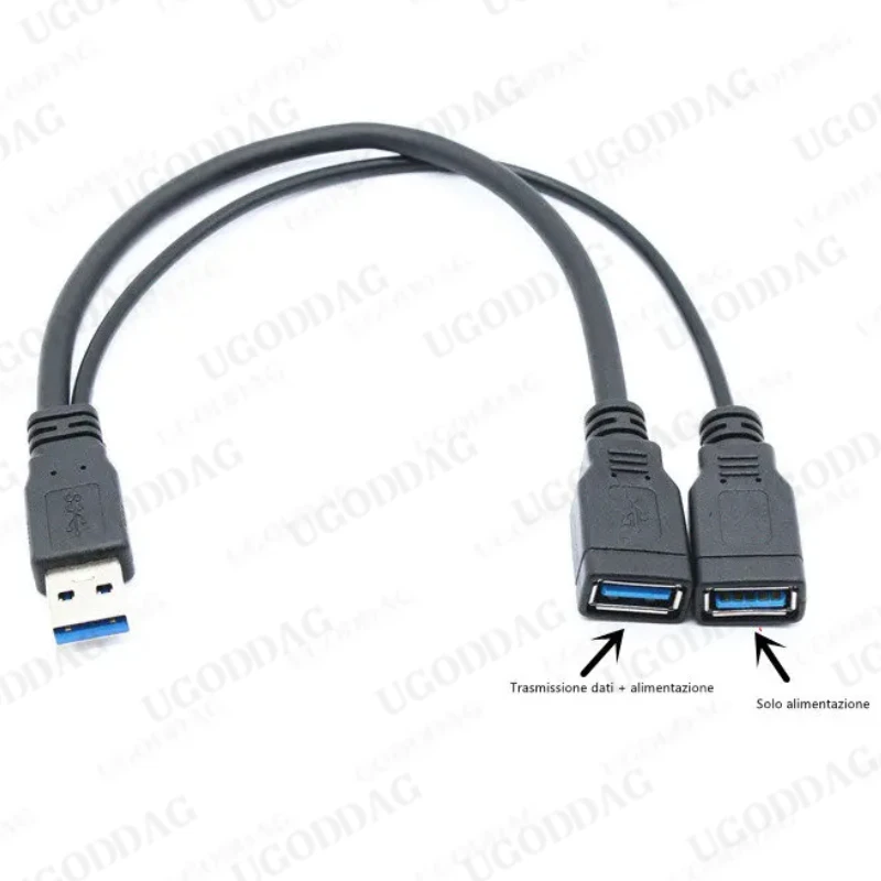 Usb Hub Adapter 1 PCS USB 3.0 A 1 Male To 2 Dual USB Female Data Hub Power Adapter Y Splitter Charging Power Cable Cord Extension Cables