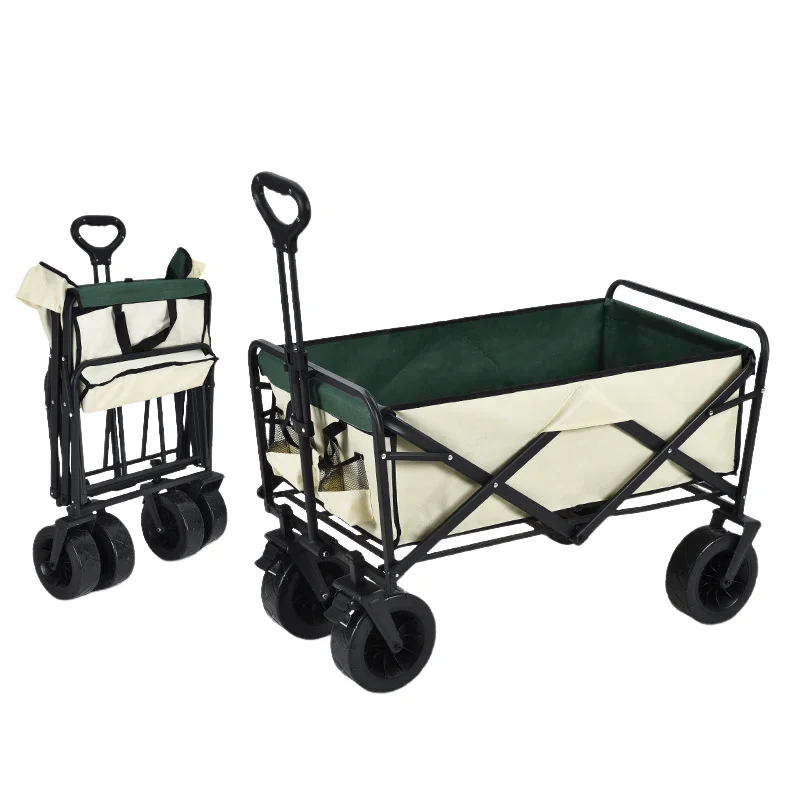 

Portable outdoor Recreational vehicle folding recreational vehicle beach large capacity multi-function adjustable handle car