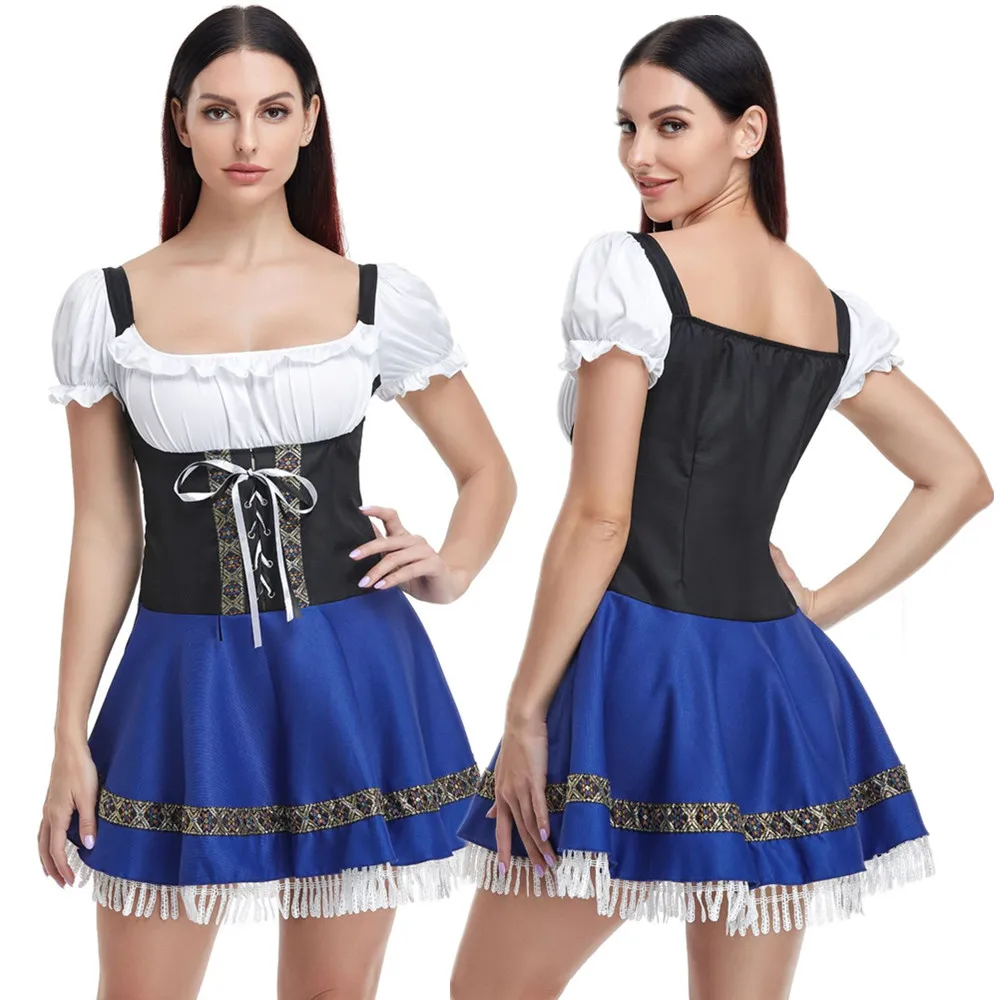 Costume Da Carnevale Medievale Da Donna Beer Maid Oktoberfest Dirndl Dress Bavaresi Heidi Wench Cosplay Outfit Fancy Dress