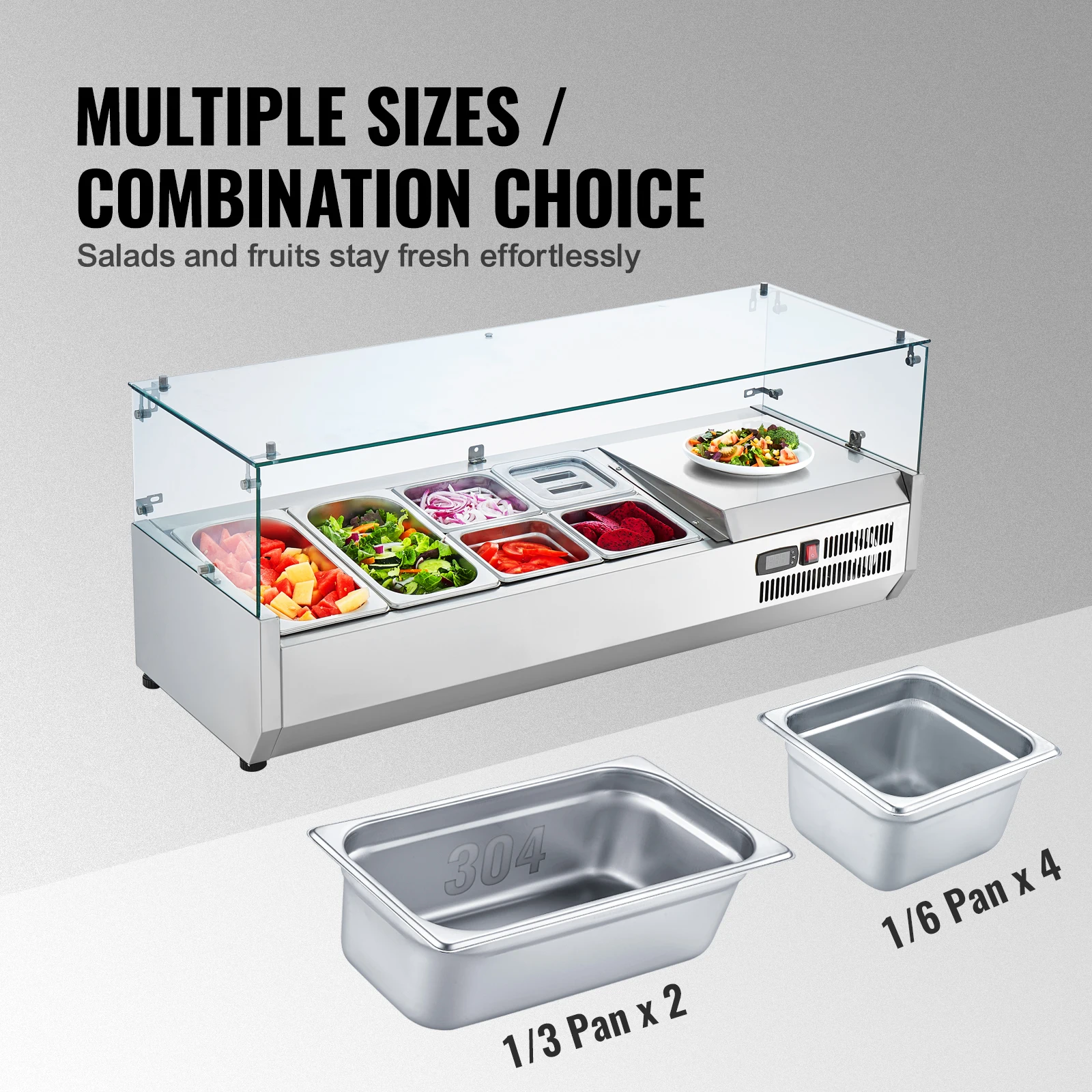 Chauffe-Plats Commercial VEVOR 750W - Inox - Pour Frites, Pizza - Température 40-50°C