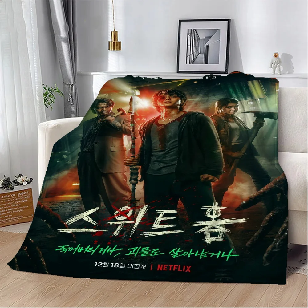 송강 두꺼운 겨울 담요, 니트 격자 무늬 가정 및 장식 침대, 럭셔리 침구 던지..