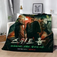 Song Kang Thick Blankets for Winter Blanket Knitted Plaid Home and Decoration Bed Throw Luxury Bedding Beach Towel Knee Nap Sofa 1