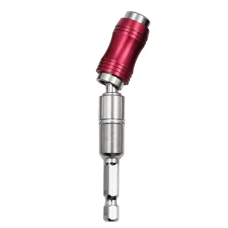 1PC Red 1/4" Pivoting Magnetic Screw Drill Bit Tip Holder Screwdriver Woodworking Tool Quick Change Locking Guide Bit 2030