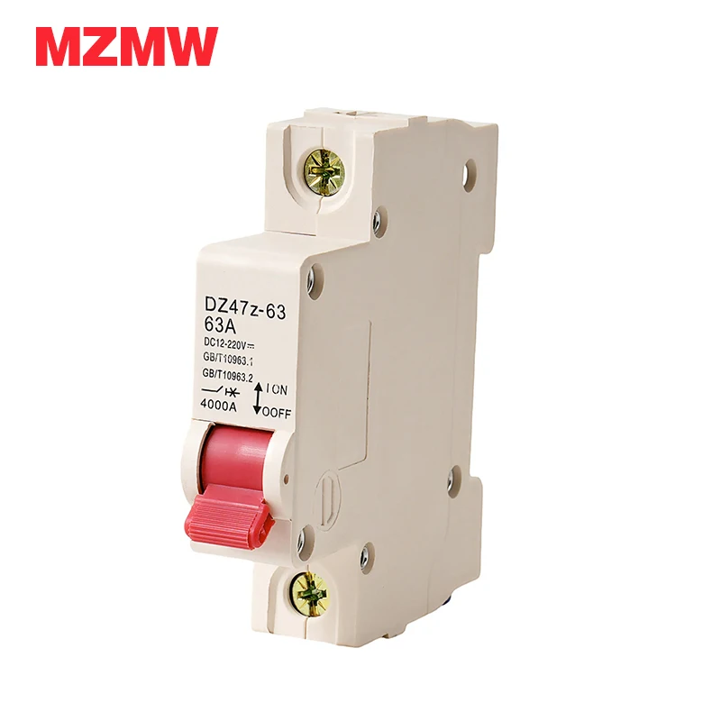 MZMW DZ47 32A 40A 63A 12V-220V Din Rail DC MCB Mini Circuit Breaker Battery Car Protector Electric Vehicle Motorcycle Air Switch circuit breaker