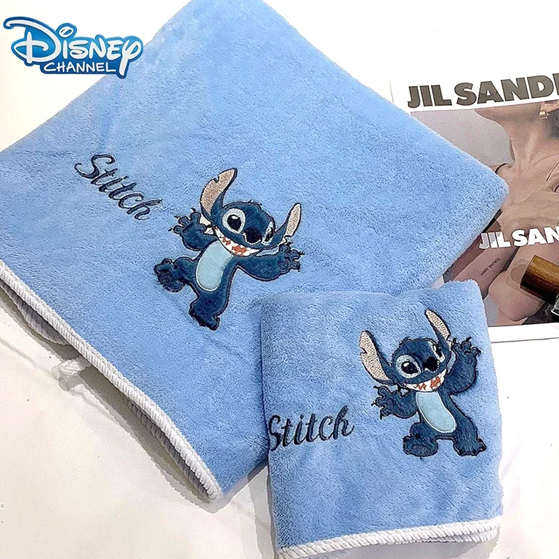 Disney-Juego de toallas de baño Stitch, dibujos animados, lindo Ángel rosa, muebles de baño, Regalos divertidos