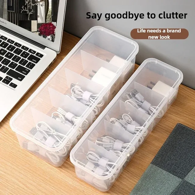 Transparent Data Cable Organizer Box 4
