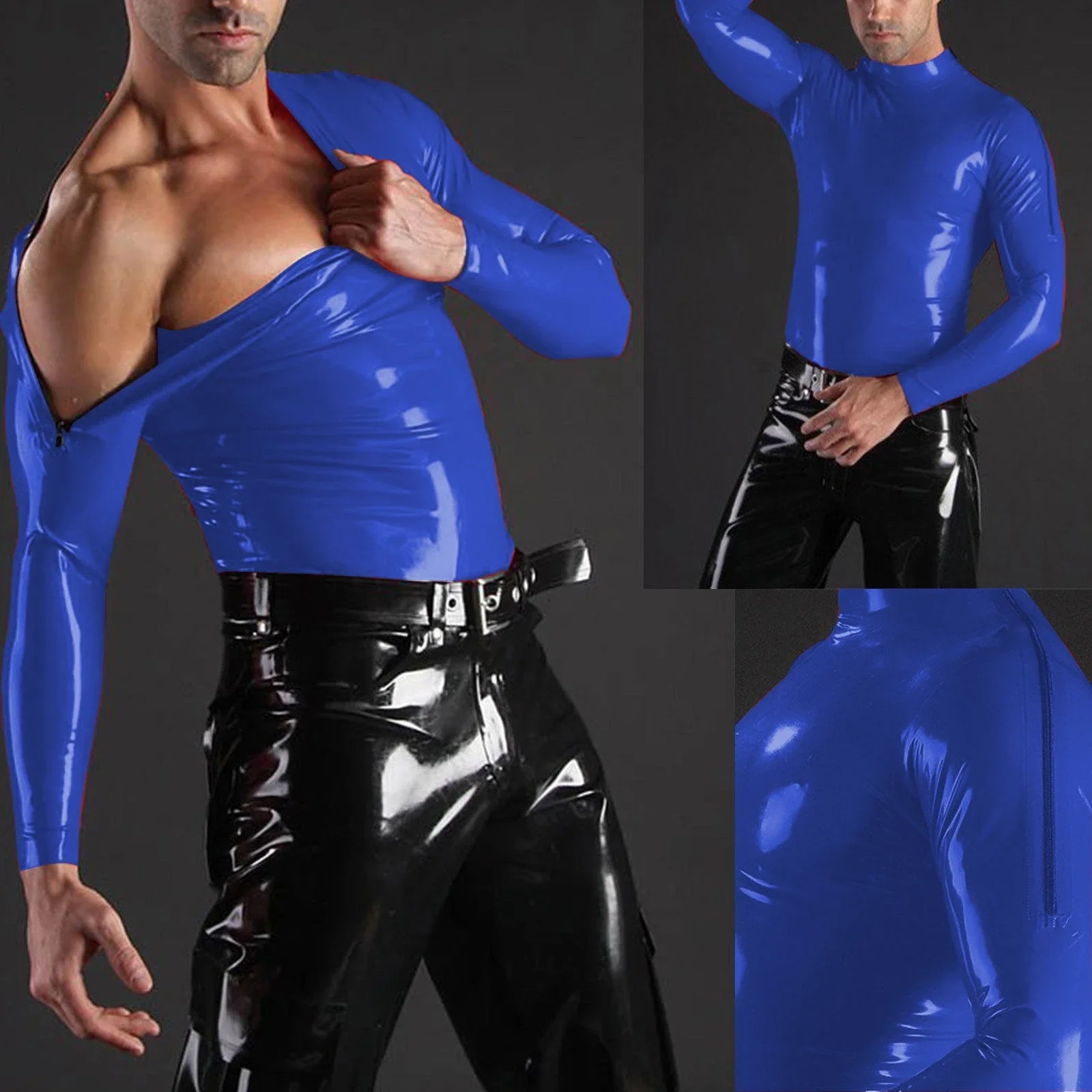 

costume party 100% Latex Rubber coat pants Men's professional suits Not including Size XS~XXL cosplay