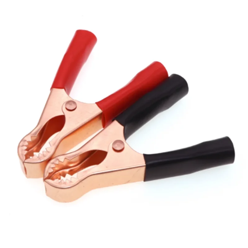 2Pcs 50A Red + Black 80mm Crocodile Car Caravan Van Battery Test Lead Clips Best Promotion Alligator Clips