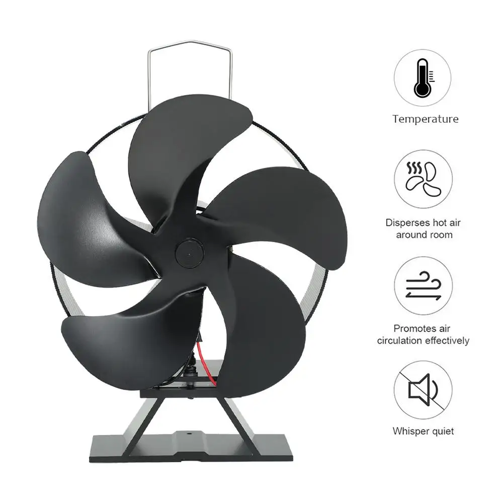 Fireplace Fan Heat Powered Stove Fan Automatic Adjustment Thermal Fans For Wood Log Burner Fireplace Eco Quiet Fan