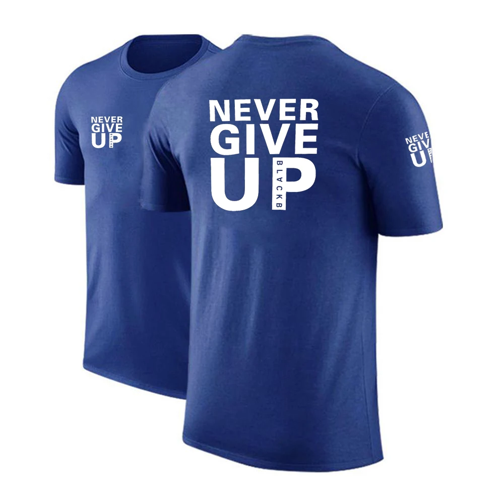 

Футболка-поло мужская хлопковая с коротким рукавом и надписью «Never Give Up»