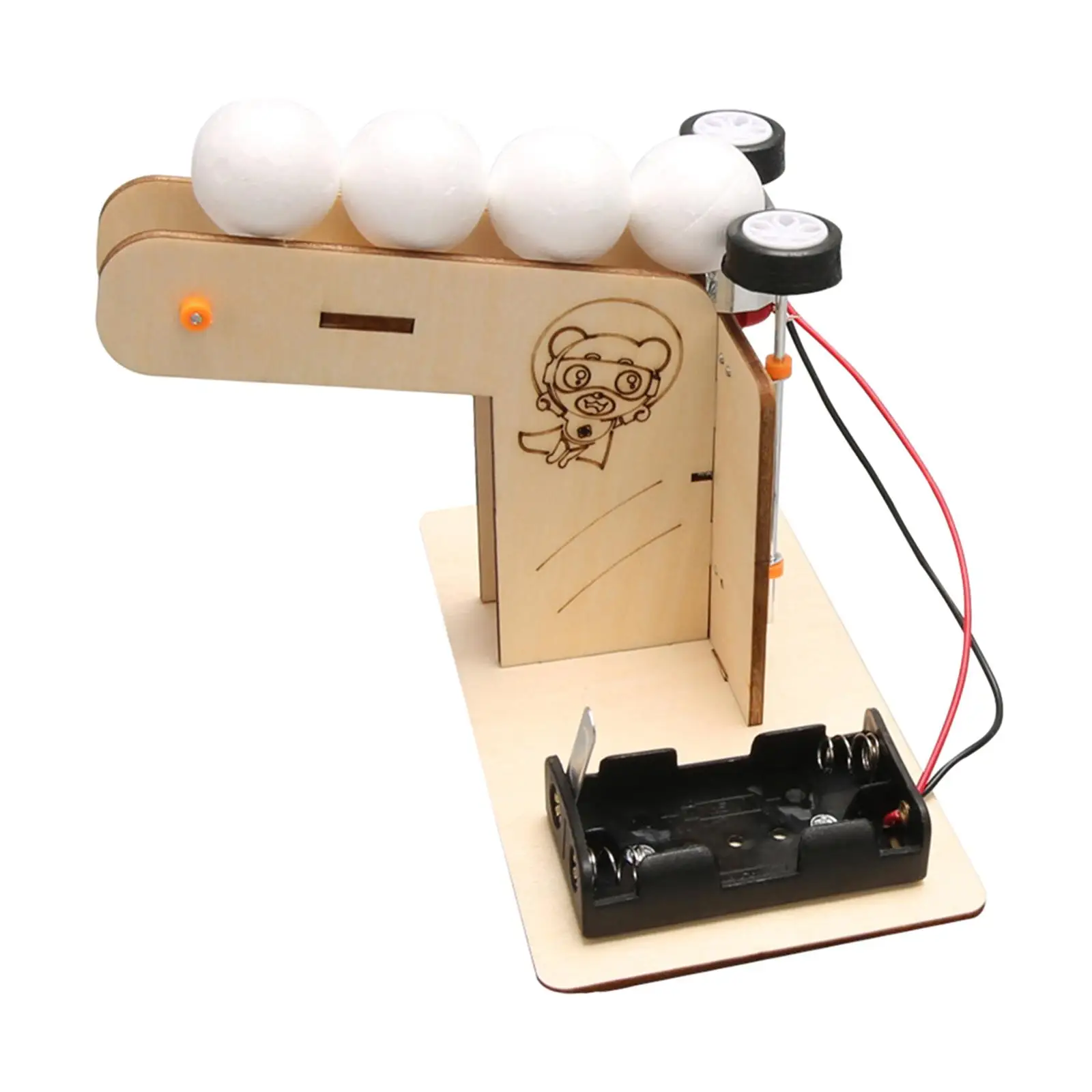 

Electric Ball Pitching Machine Wooden Experiment Intelligent Toy Training Assembling Project Model for School Kids Children