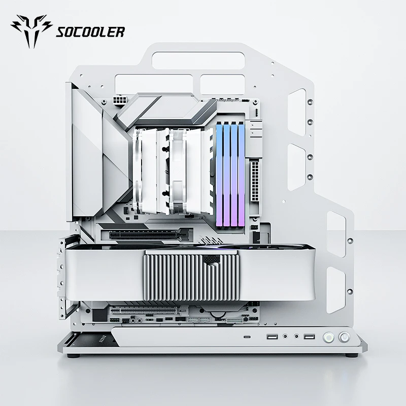 SOC-AE Customers Atx pc case pc gamer Support 360 Water Cooled DIY Gaming Metal Frame PC Case for High-End Gaming