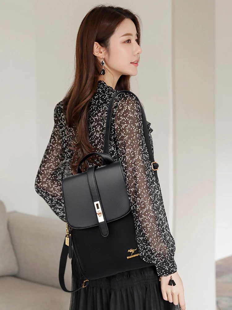 Women Large Capacity Backpack Purses High Quality Leather Female Vintage Bag School Bags Travel Bagpack Ladies Bookbag Rucksack