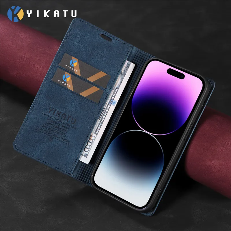 Luxury Leather Wallet Protective Case with Magnetic Flip Cover