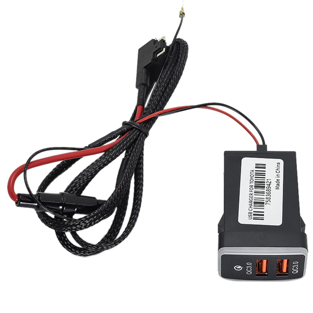 

Car Dual USB 3.0 Fast Charger 12-24V Car Charger with LED Ambient Light Suitable for Toyota