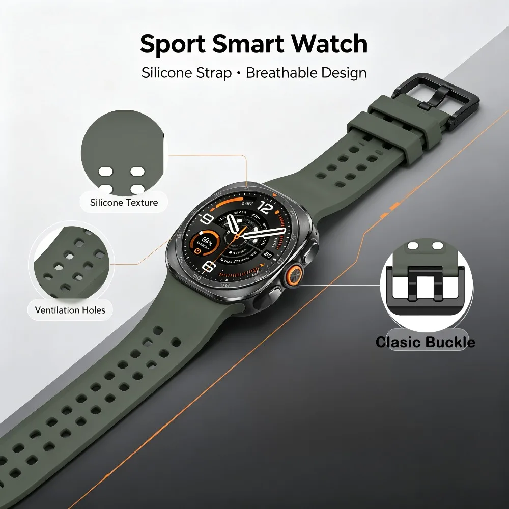 Breathable Silicone Watch Band for Comfortable Long-Term Wear