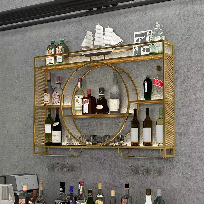 Buffet Mounted Wine Cabinets Retail Aesthetic Cocktail Holder Wine Cabinets Liquor Bottle Stojak Na Wino Bussiness Furniture
