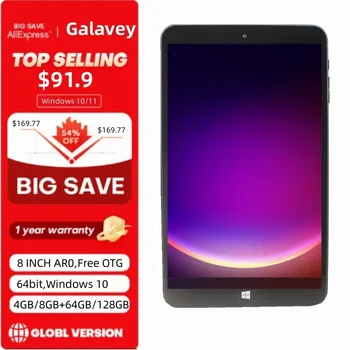 Cavo OTG gratuito 64bit 8 POLLICI AR0 Tablet 4GB/8GB RAM 64GB/128GB ROM 1280x800 IPS Windows 10 CPU Doppia fotocamera Quad Core