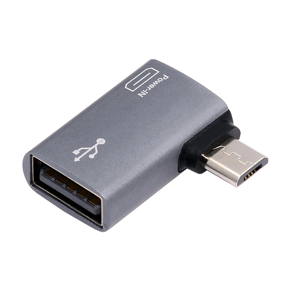 

Chenyang 90 Degree Angled Micro USB 2.0 to Type-A Female OTG Host Adapter with USB Power for Phone Tablet