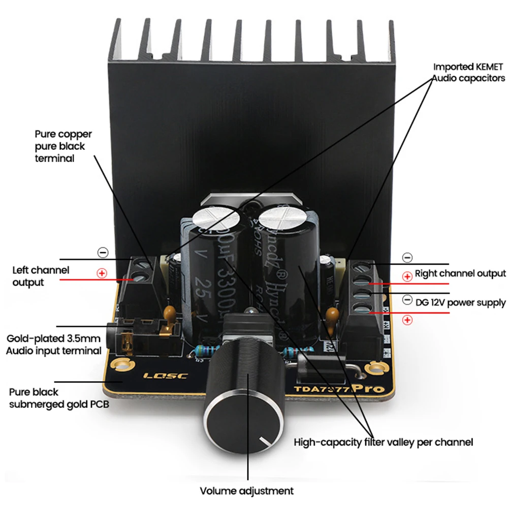 TDA7377 오디오 전력 증폭기 보드 35X2W 듀얼 채널 스테레오 전력 증폭기 모듈 차량용 증폭기 DIY 스피커 홈 시어터