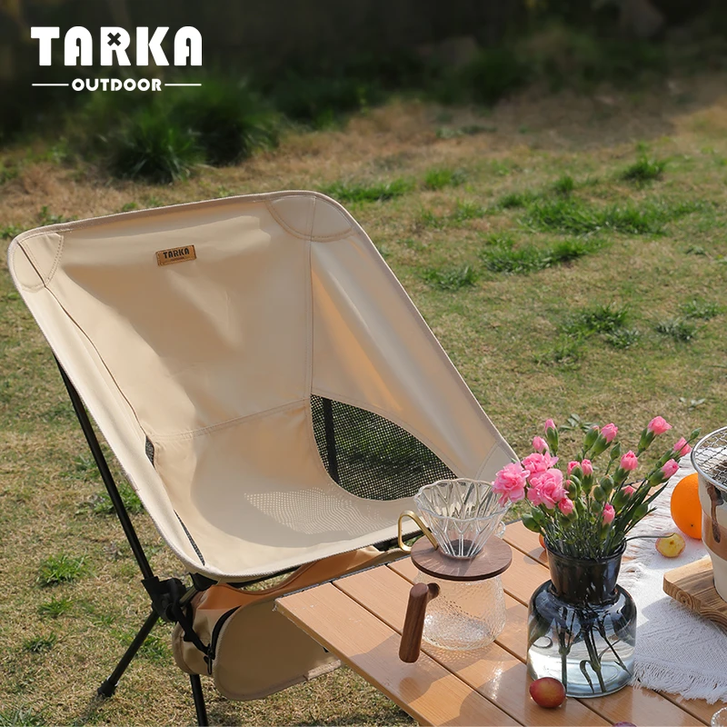 TARKA Foldable Camping Chairs Set Lightweight folding Chair Ultralight  Backpacking Moon Chairs for Garden Picnic Beach Fishing