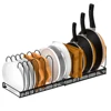 Adjustable Cookware Storage Rack Kitchen Accessories Pan Pot Storage Organizer Multi-Functional Dish Bowl Drying Shelf 1