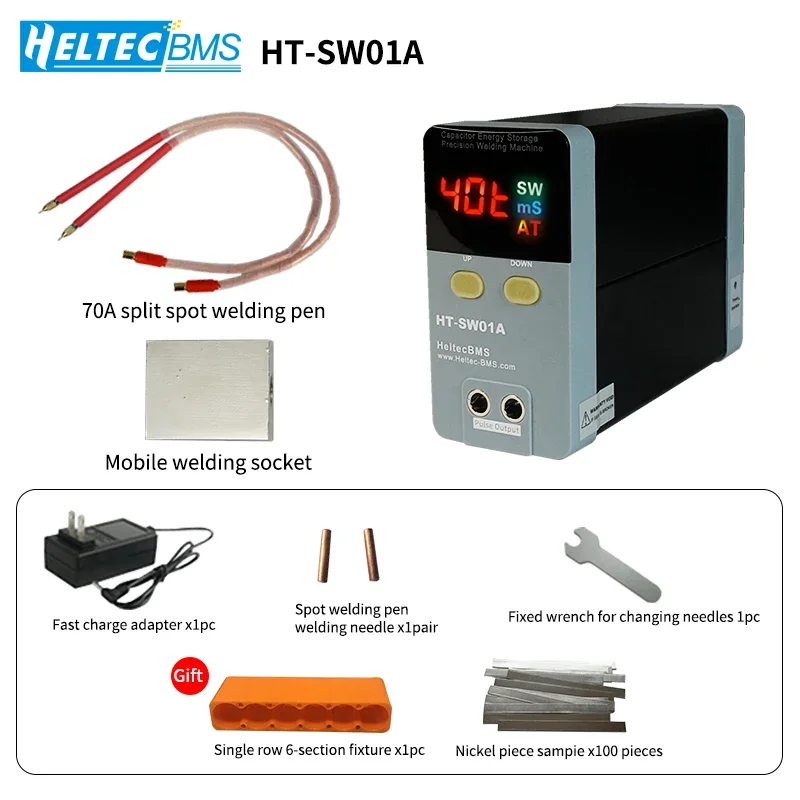 HT-SW01A 11.6KW Heltec Battery spot welder for 18650/21700/32700 button battery point welding machine 0.05-0.2MM 4