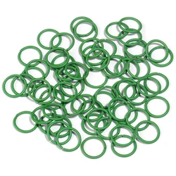 Colorful Metal Single Loop Rings for DIY Jewelry Making - 50pcs Assortment (Fruit green)