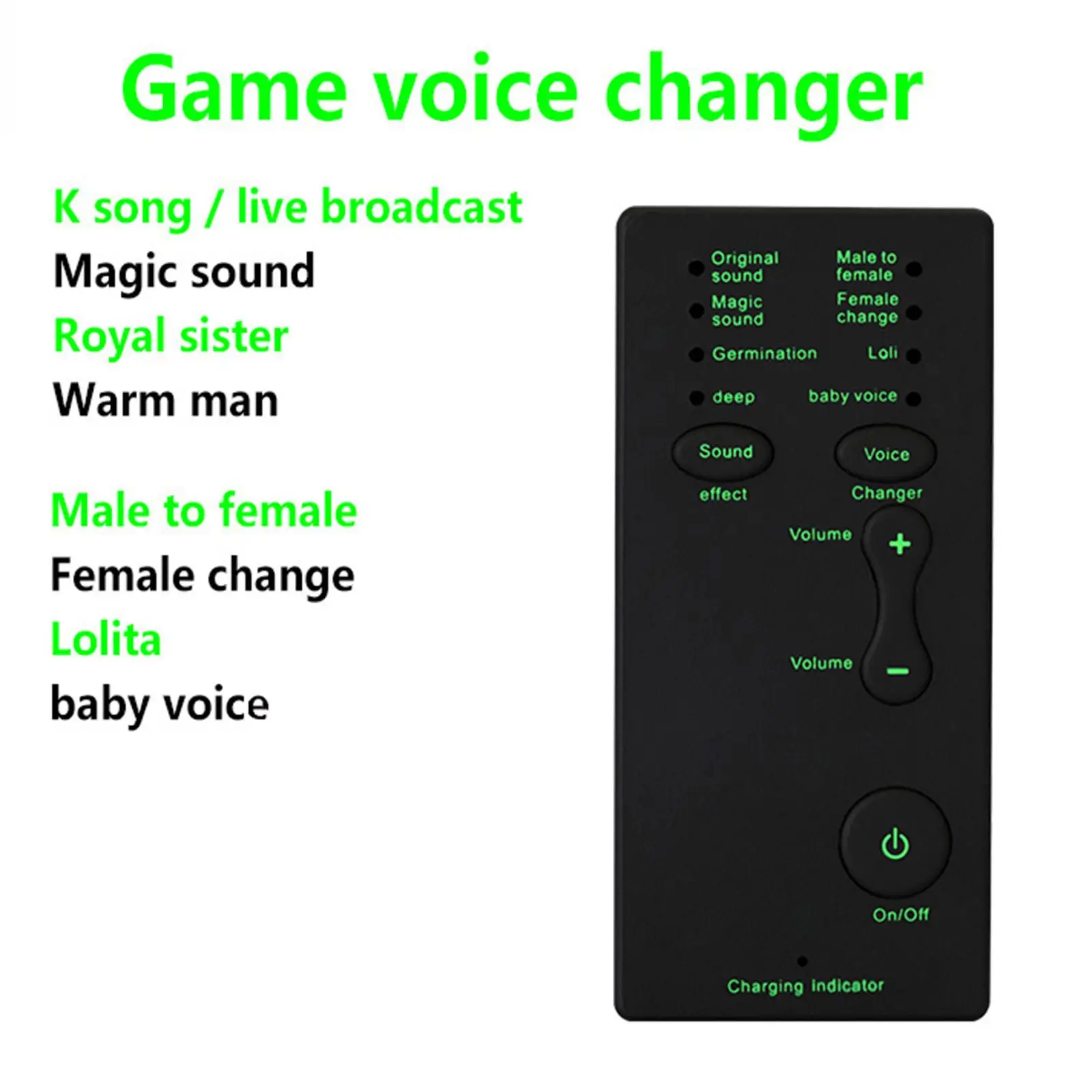 Microphone Voice Changer Mini Microphone Voice Disguise Beautification Handheld Changer for PC Computer Switch Kids