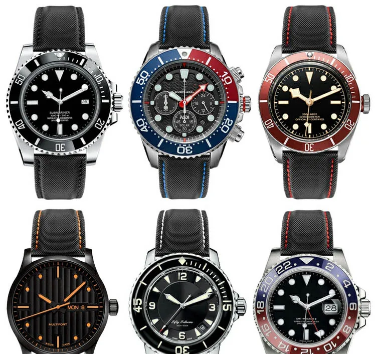 20mm 21mm 22mm 23mm 24mm Nylon Leder Armband Für Tag Heuer Citizen Seiko no.5 UHR Männer Frauen Leinwand Stoff Uhrenarmband – Detail 3