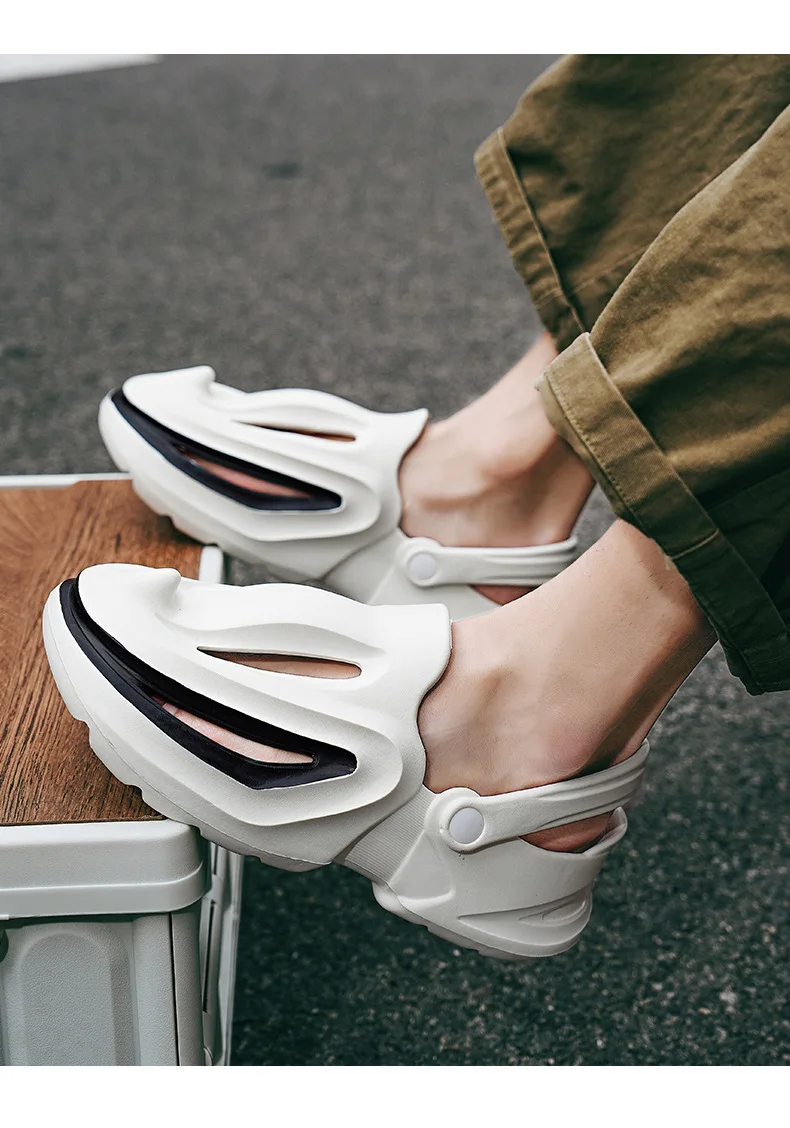 Evshine Men Shark Slides Eva Flat Sandals Summer Beach Footwear_voghion.com