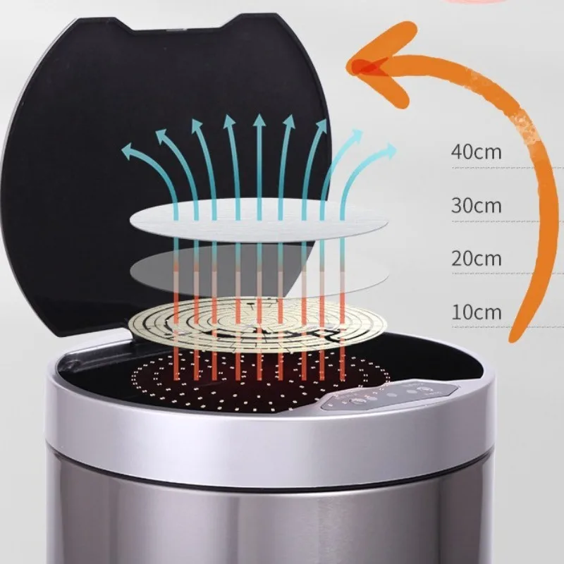 스테인레스 스틸 쉘 실내 쓰레기통 가정용 자동 지능형 감지 쓰레기통 방수 청소 도구 액세서리