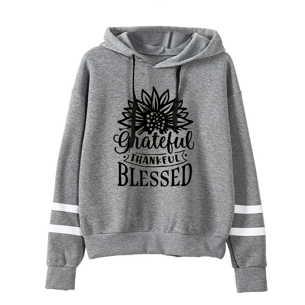 Thanksgiving Day Clothes Women Thanksgiving Clothing Aesthetic Holiday Fall Sweatshirt Sunflower Thankful Grateful Hoodie L