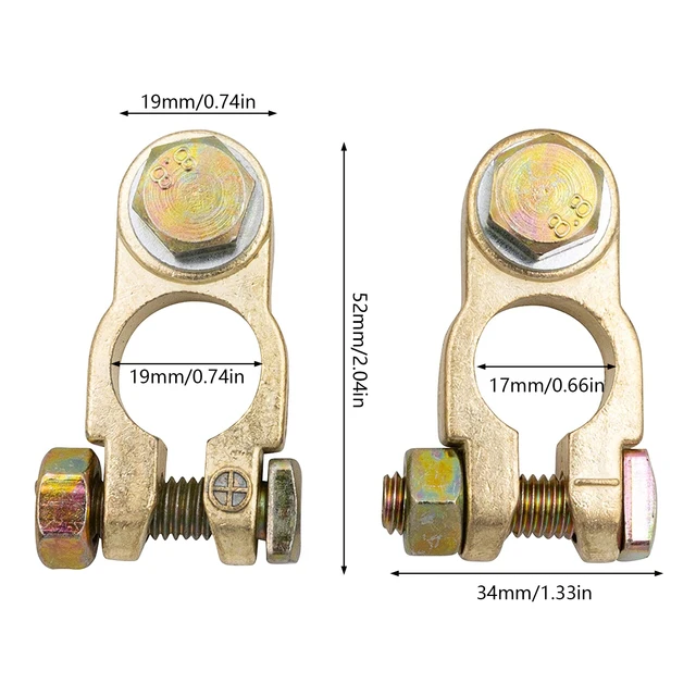 Morsetti Per Batteria Auto Universali - 2 Paia In Rame Stagnato Per 12V/24V, Per Auto, Barca, Camper - Foto 3