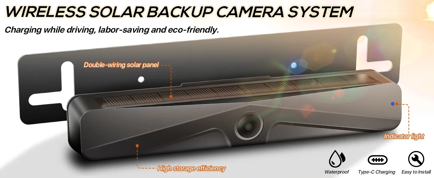 Installation of solar camera above license plate