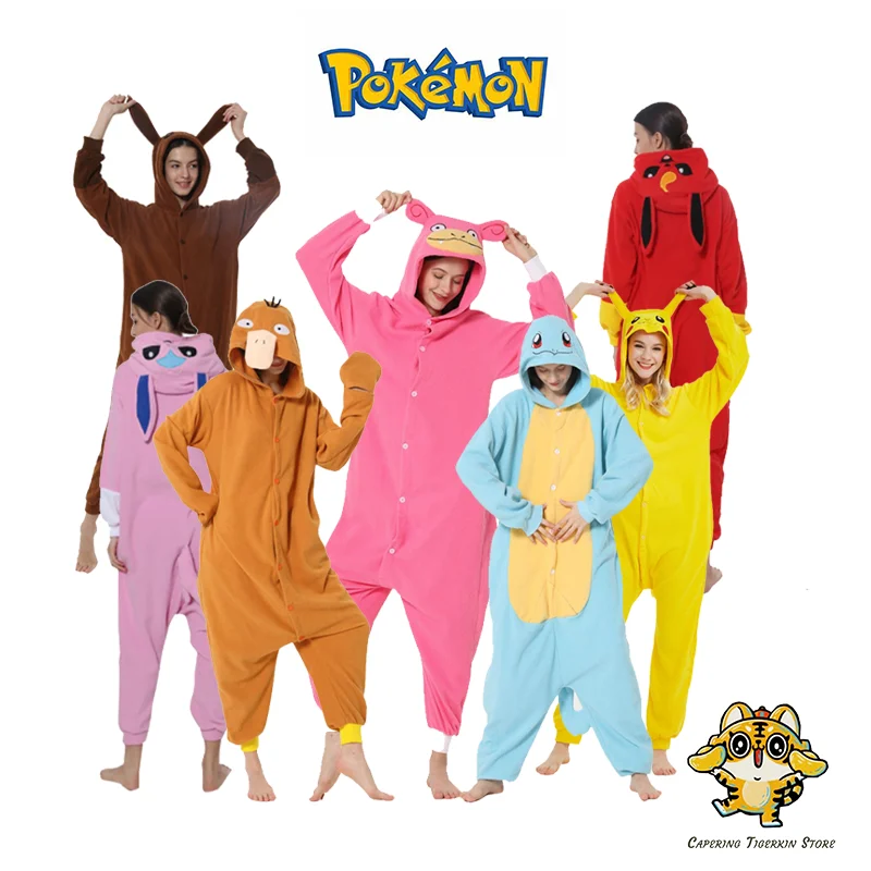 

Pokemon Pajamas Pikachu Eevee Psyduck Sylveon Kawaii Girls Cartoon Sleepwear Boy Children Sleepsuit Jumpsuit Loungewear