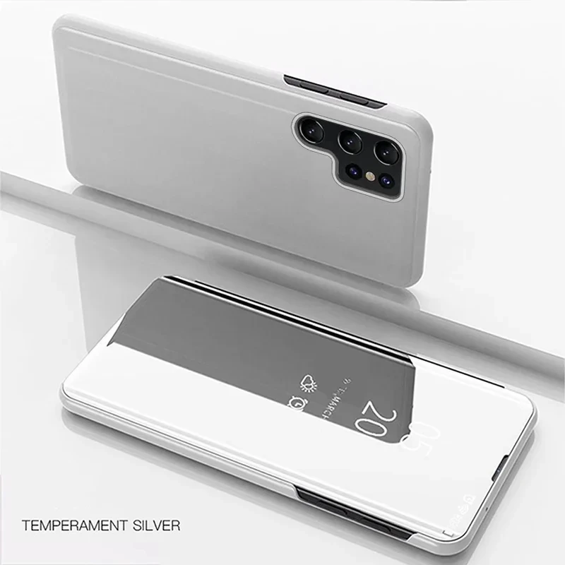 Elegant Mirror Flip Leather Phone Case Cover