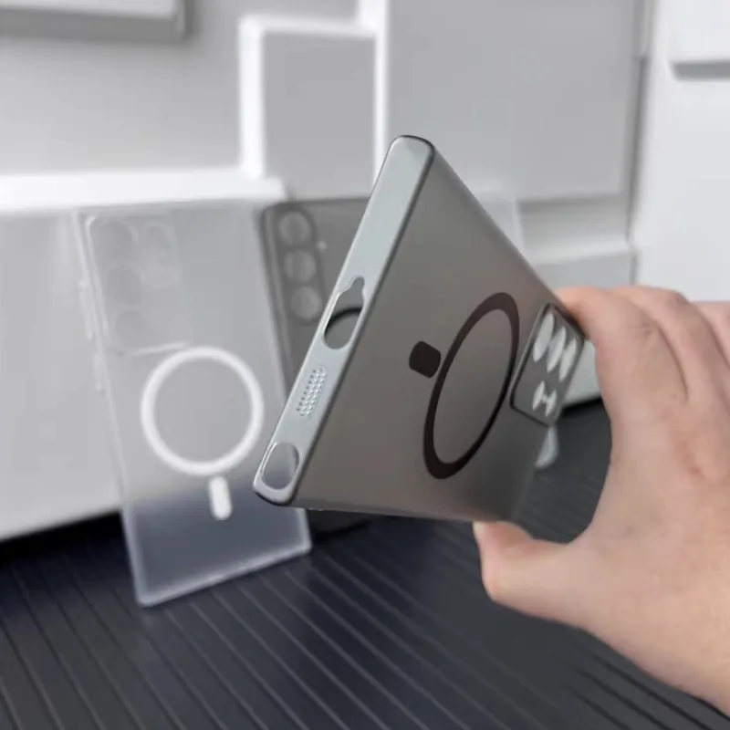 Ultra Thin Matte Clear Magnetic Wireless Charging Case - PC Hard Cover