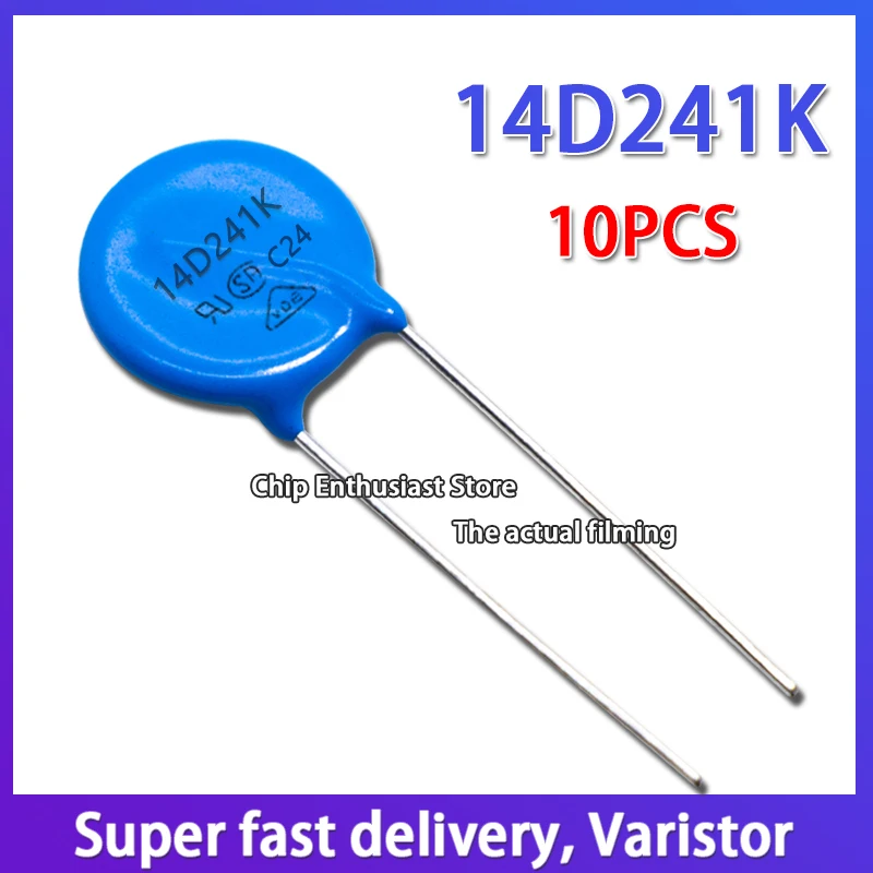 

10PCS Varistor 14D241K 241KD14 In Line Varistor Diameter 14MM DIP-2 240V