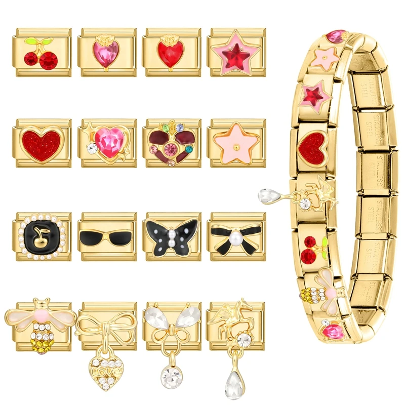 Italian Charm Links Stainless Steel Bracelet Women